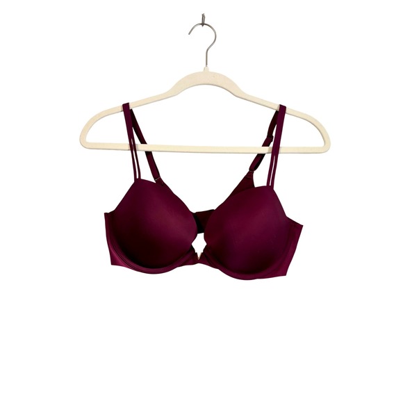 Victoria's Secret Other - Victoria's Secret Burgundy Push-Up Bra 36C Underwire Double Strap Wine Maroon